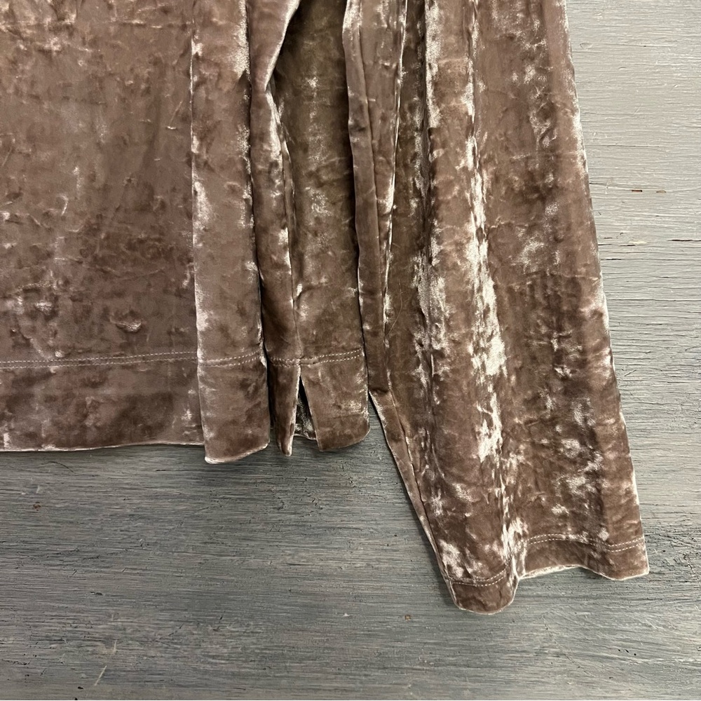AVA &‎ VIV Champagne Crushed Velvet Scoop Neck Cropped Pullover Top 1X NWT - Picture 4 of 7